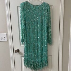 Scarlet Rage 80s Green Sequin Dress